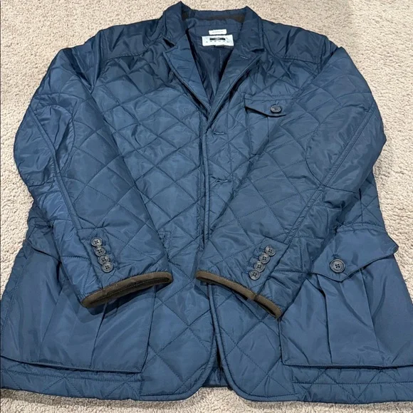 Joseph Abboud Quilted Dark Blue Jacket - Picture 4 of 8